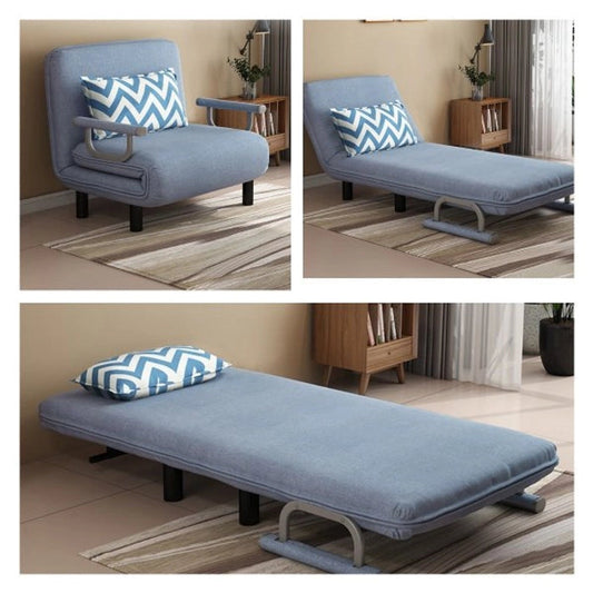 FOLDING SOFA BED LEISURE RECLINER FABRIC BREATHABLE LAZY SOFA